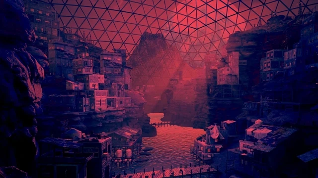 Cinematic canyon dome used for engine switch messaging